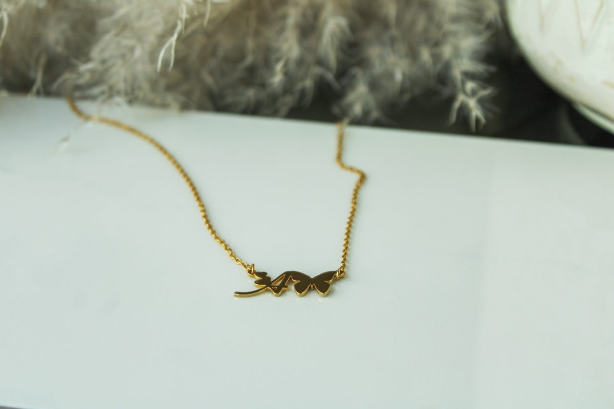 Butterfly Initial Necklace